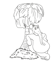 A coloring page of horton hears a who